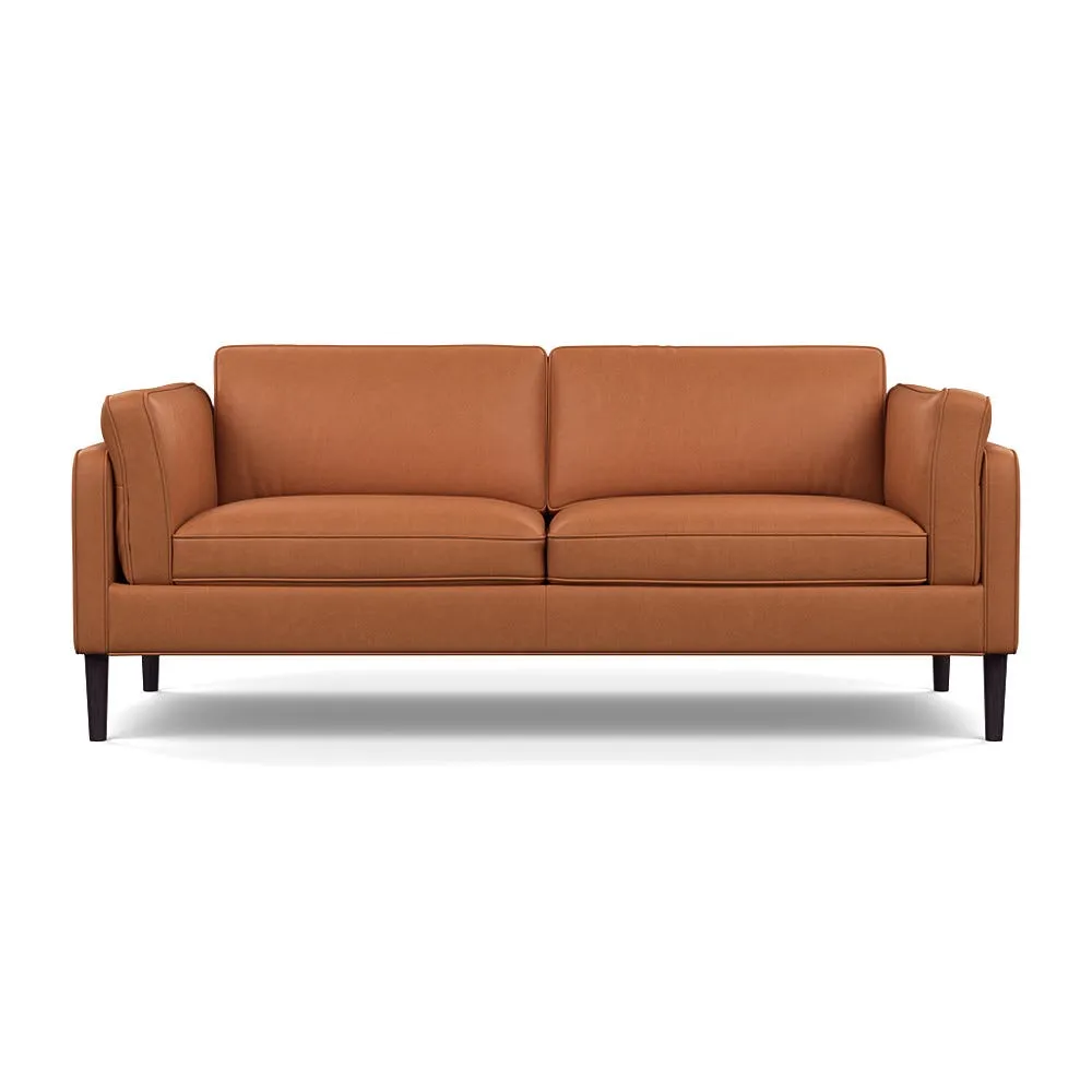 Heal's Sonno 3 Seater Sofa Linea Leather Brown 680 Wenge Black Feet 1