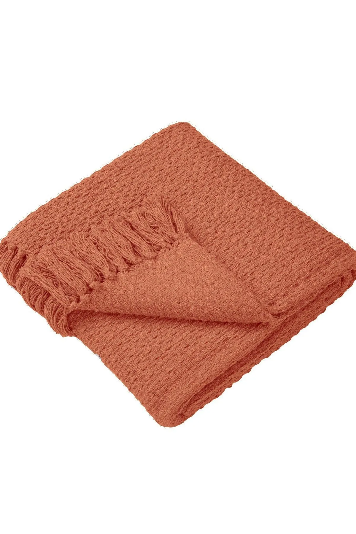 Drift Home 'Hayden' Textured Woven Throw in Terracotta