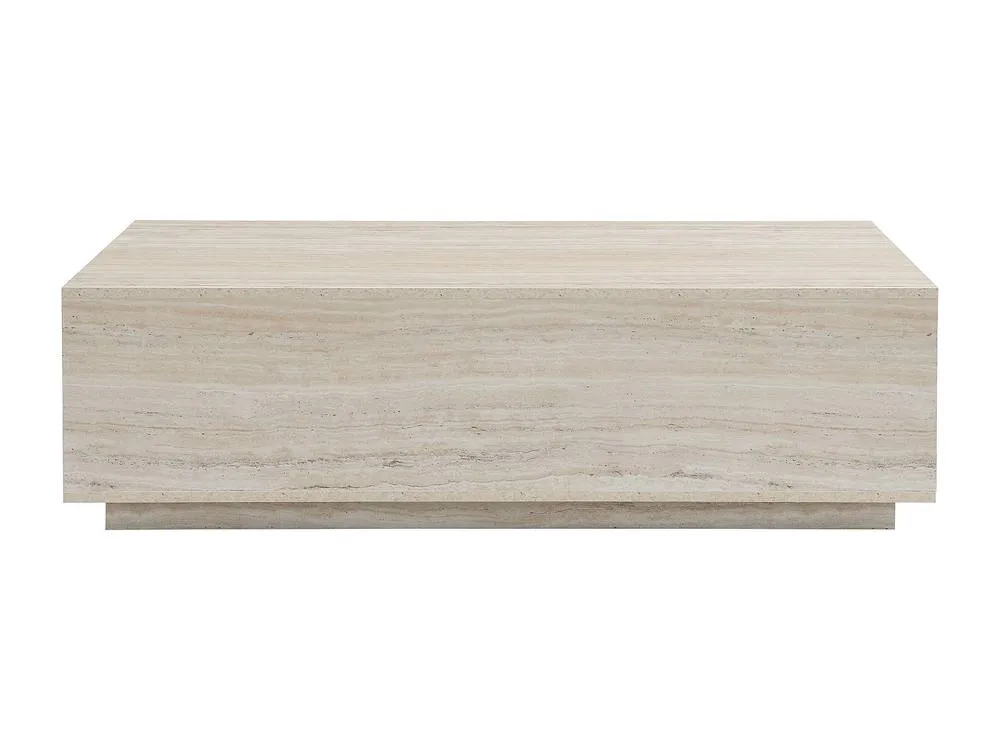 Vente-unique Coffee Table With 2 Drawers In MDF - W120 Cm - Beige Travertine Effect 2