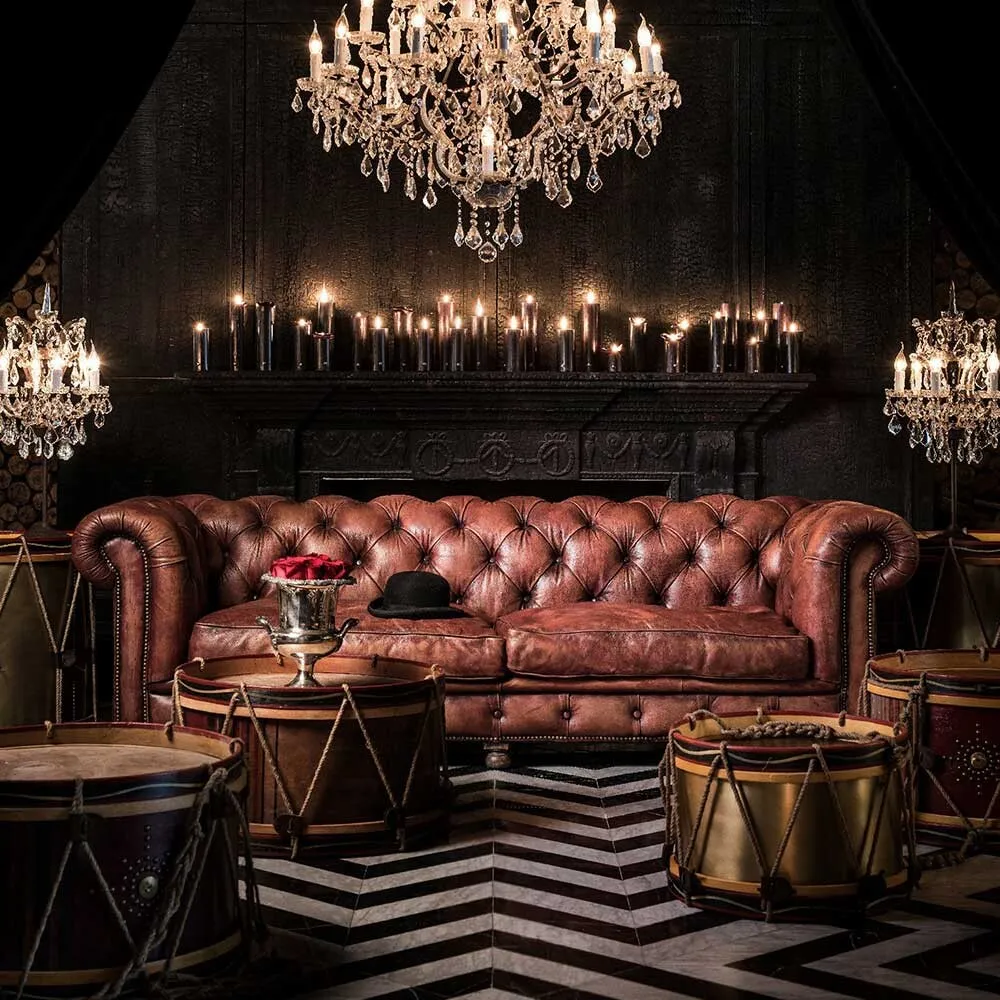 Timothy Oulton Westminster Feather Chesterfield Sofa 3 Seater, Red Leather | Barker & Stonehouse 2