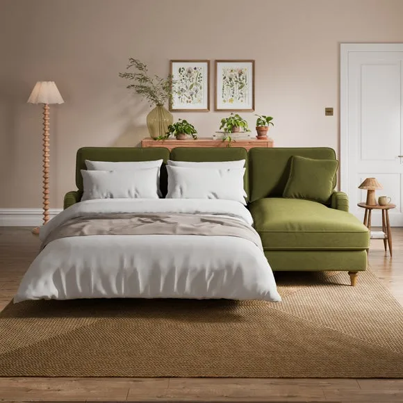 Beatrice II Velvet Corner Storage Sofa Bed 1