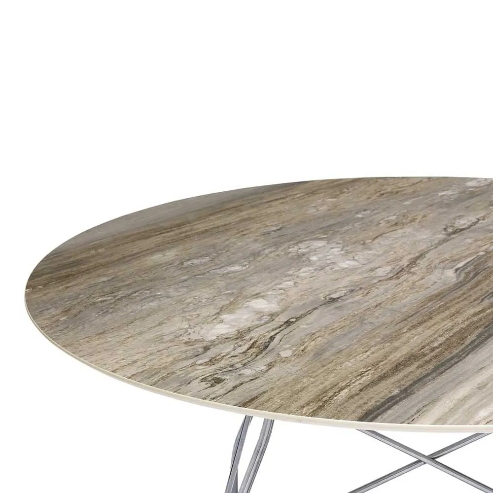 Kartell Glossy 128Cm Round Dining Table, Round, Grey Stone | Barker & Stonehouse 3