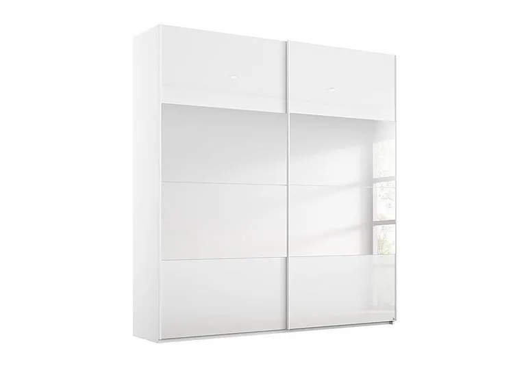 Formes Glass 2 Door Sliding Wardrobe with Mirror - White/White Front