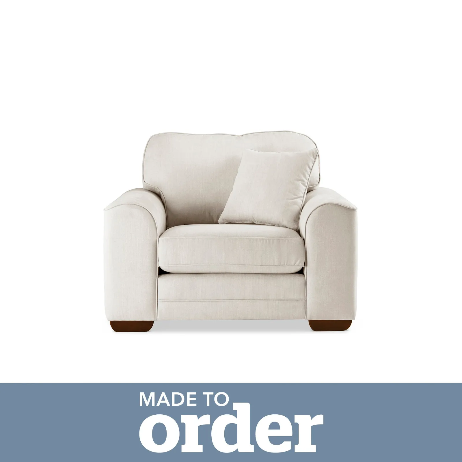 Morello Armchair Brushed Plain Fabric Light Grey