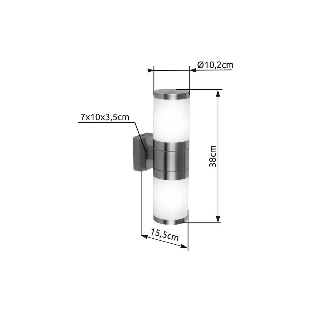 Netlighting Xeloo Outdoor Up Down Wall Lamp Stainless Steel IP44 2x E27 in Grey 4