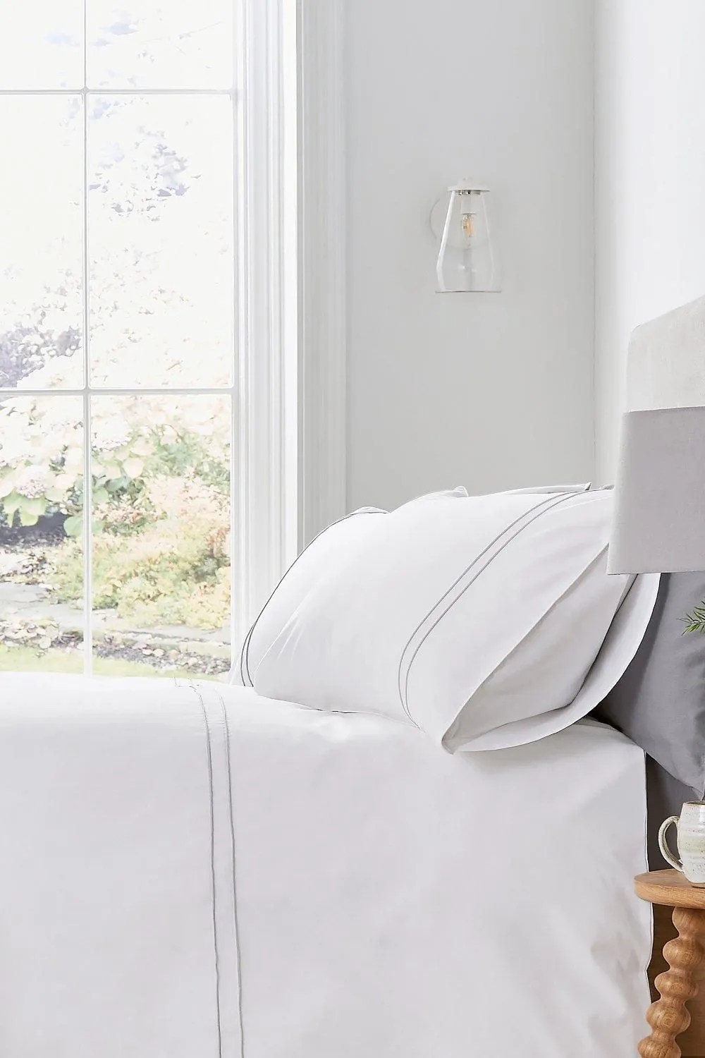 Murmur 'Catherine' Cotton Percale Duvet Cover in Grey 2