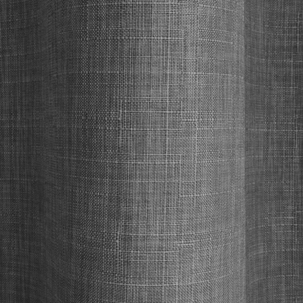 Smart Living Luxury Linen Look Eyelet Blackout Lined Curtains - 2 Panels in Charcoal 5