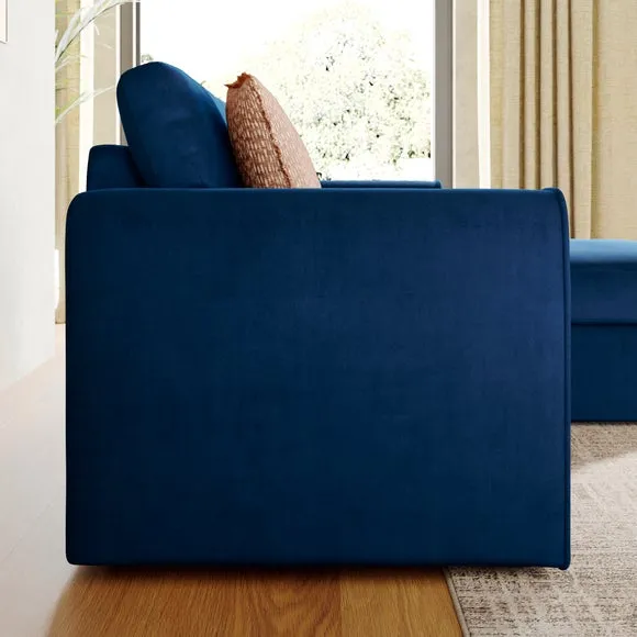 Abel Matte Velvet Reversible Corner Chaise Sofa 3