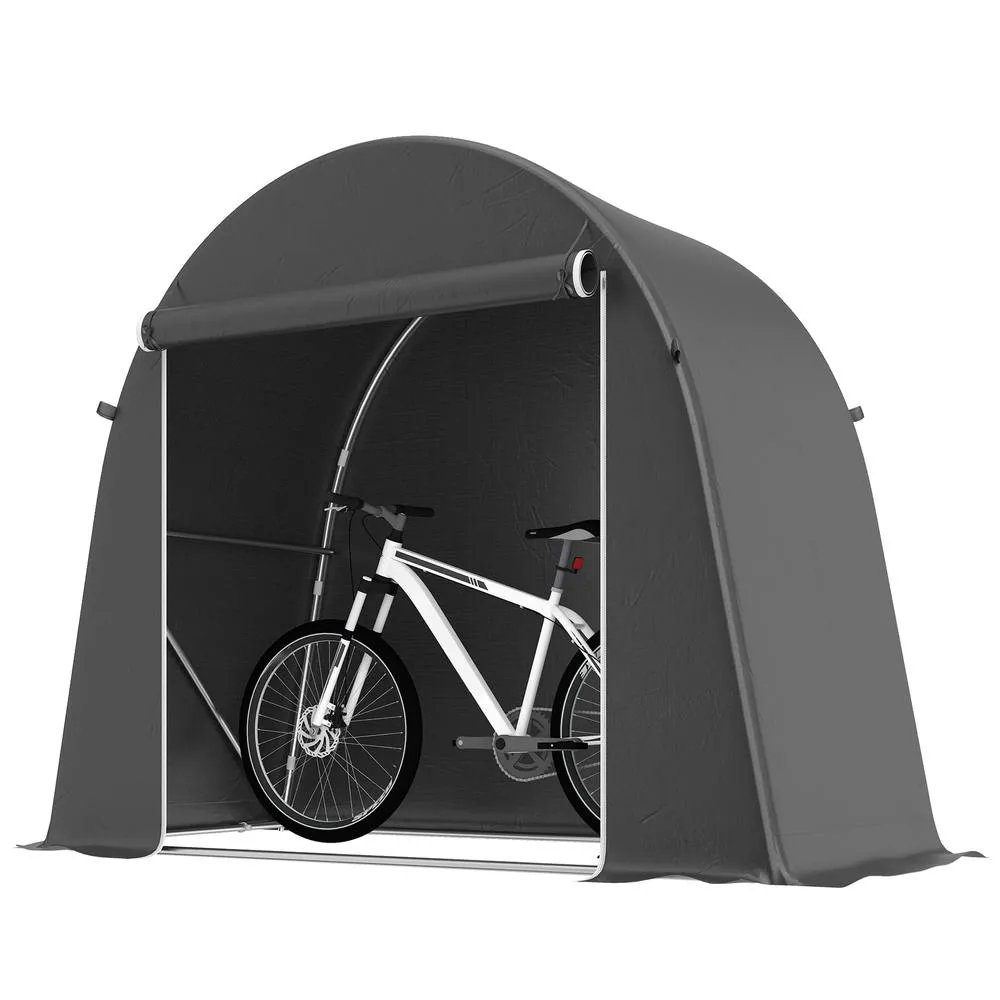 OUTSUNNY 8 x 4 ft Garden Storage Shed Tent Bike Tent, Dark Grey 2