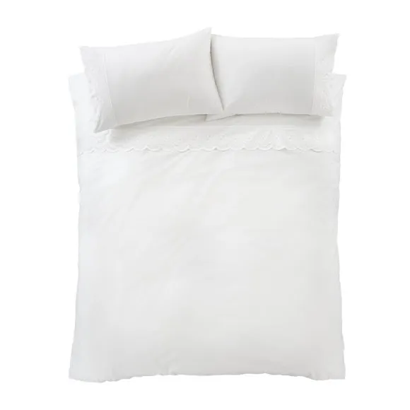 Bianca Fine Linens Elise Lace 100% Cotton Duvet Cover & Pillowcase Set 5
