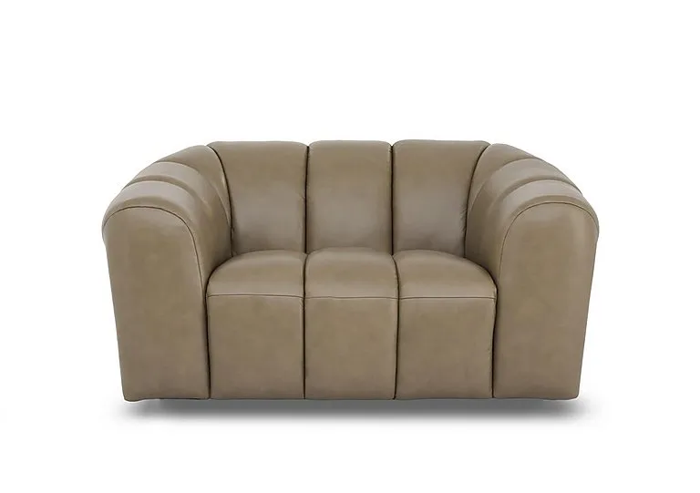 Rhianna Leather Cuddler Chair - Montana Barley