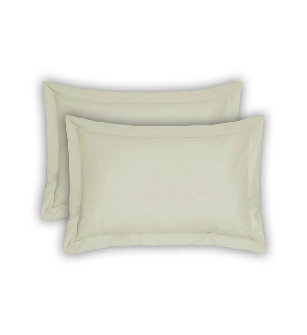 Smart Living Polycotton Oxford Pillowcases Pair 48x74cm Flanged Bedding in Ivory