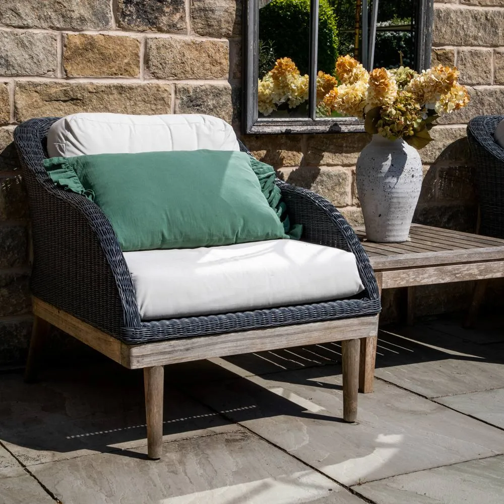 Madison & Mayfair Frilled Edge Green Cushion