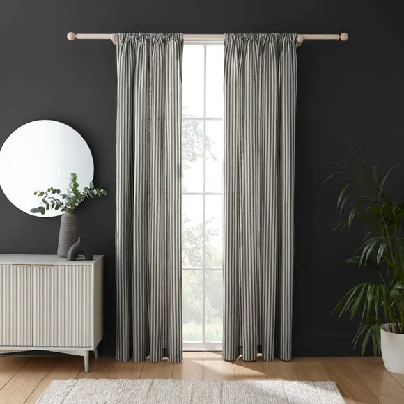 Linford Stripe Unlined Slot Top Curtains 2
