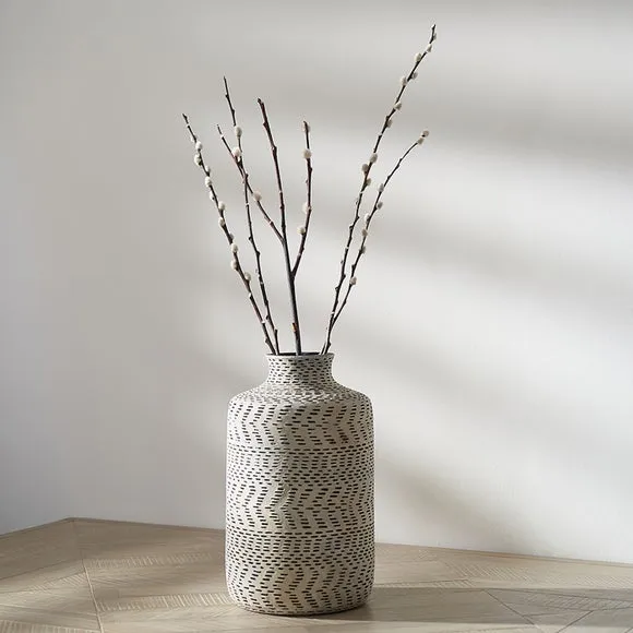 Atouk Black Textured Stoneware Vase