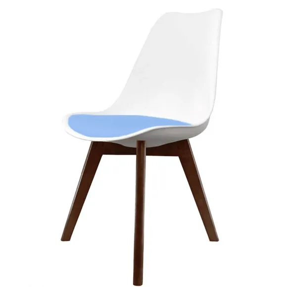 Fusion Living Soho White Plastic Dining Chair with Squared Legs 2