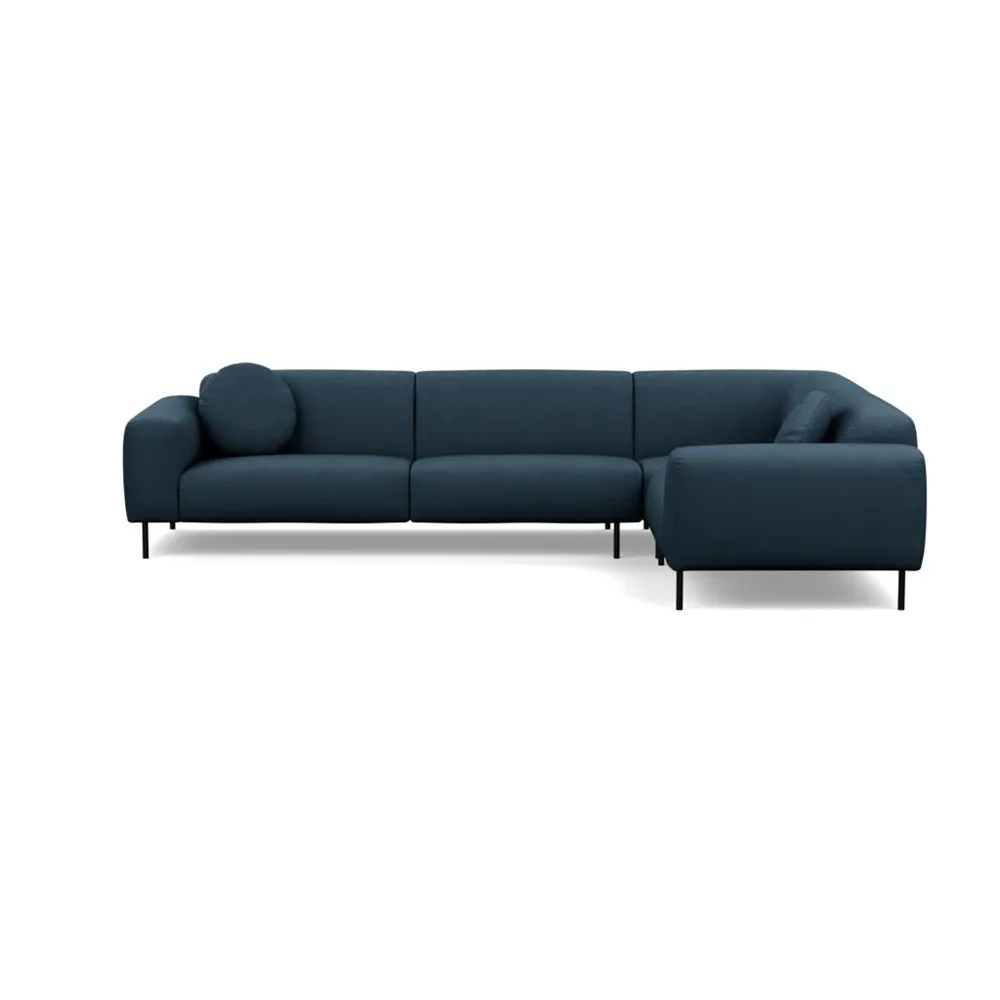 Heal's Luna Medium Right Hand Facing Corner Sofa Siena Cotton Deep Sea Black