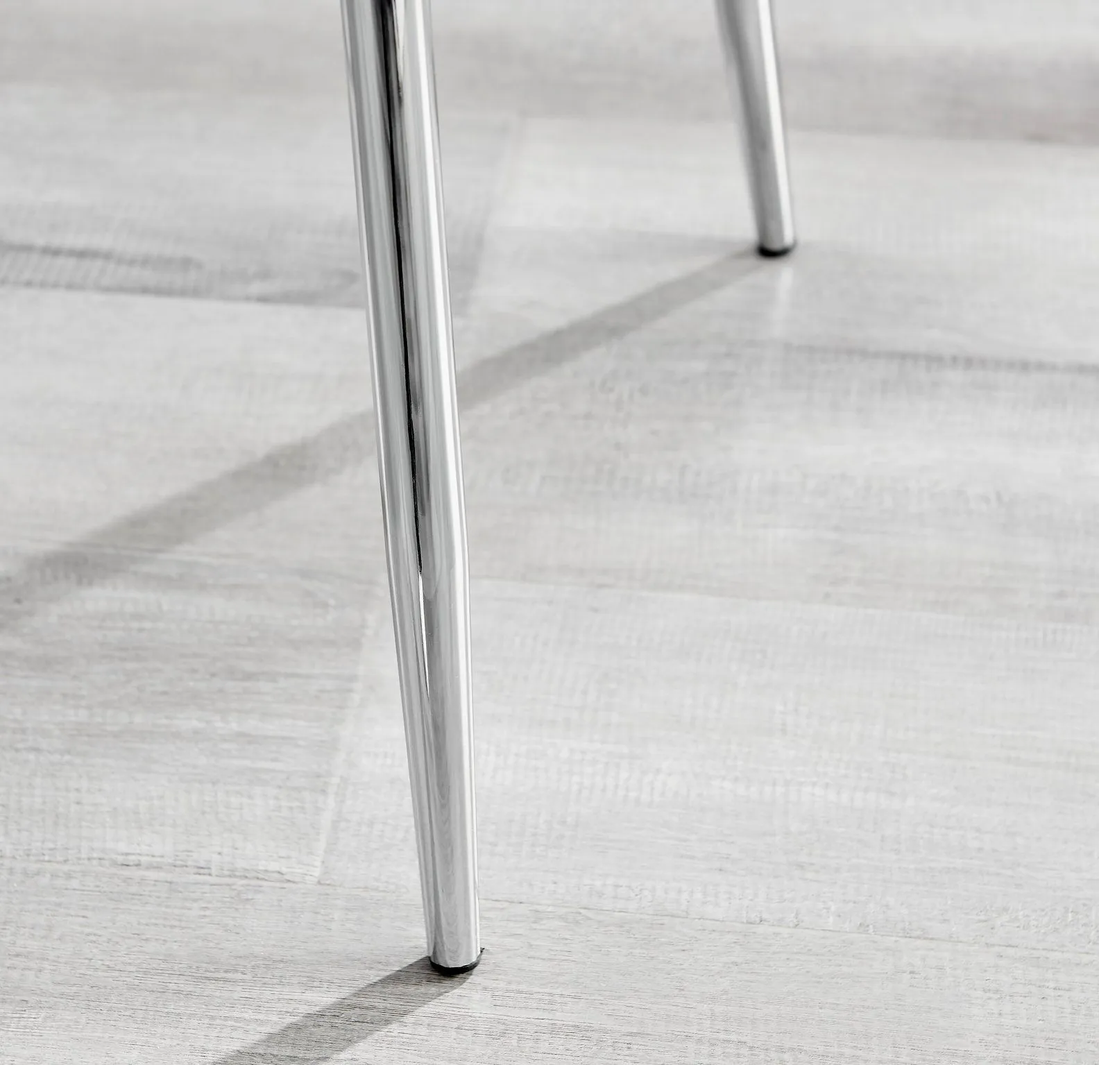FurnitureboxUK Set of 2 Nora Deep Padded Luxurious Dining Chairs Upholstered In Soft Velvet With Chrome Legs in Cream 5