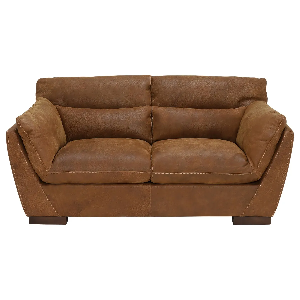 New Marnie 100% Leather 2 Seater Loveseat/Sofa - Brown - W179 x D105 x H88cm - Barker & Stonehouse