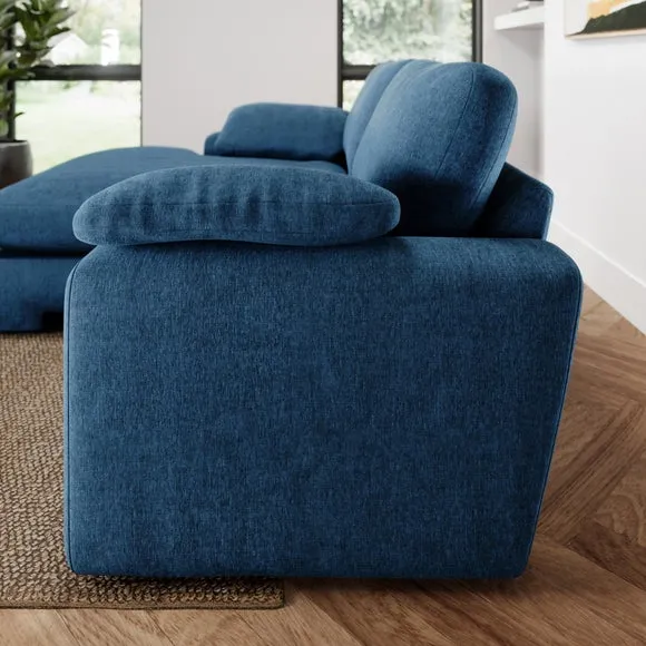Magnus Vintage Soft Chenille Corner Chaise Sofa 2