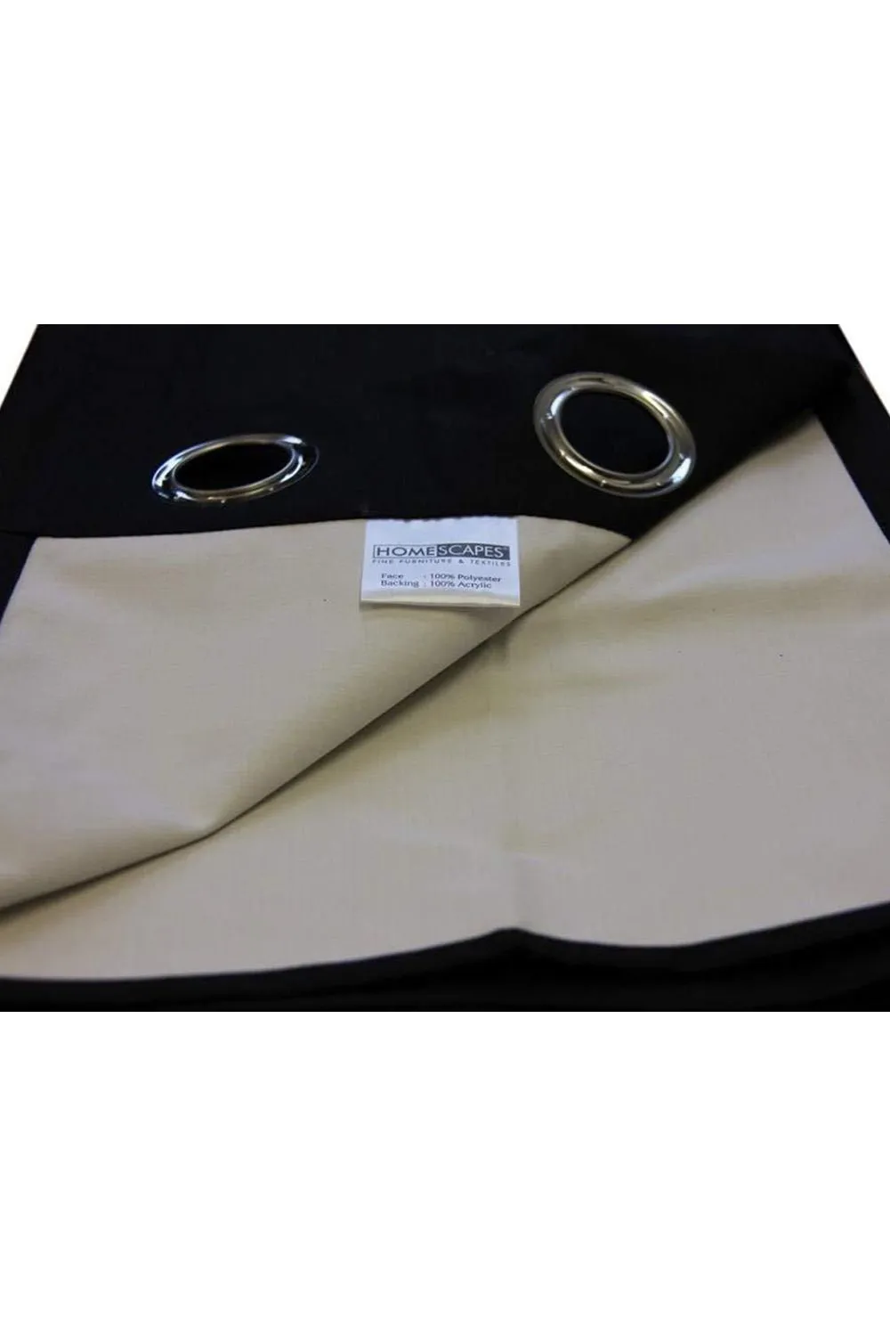 Homescapes Thermal Blackout Eyelet Curtain Pair in Black 5