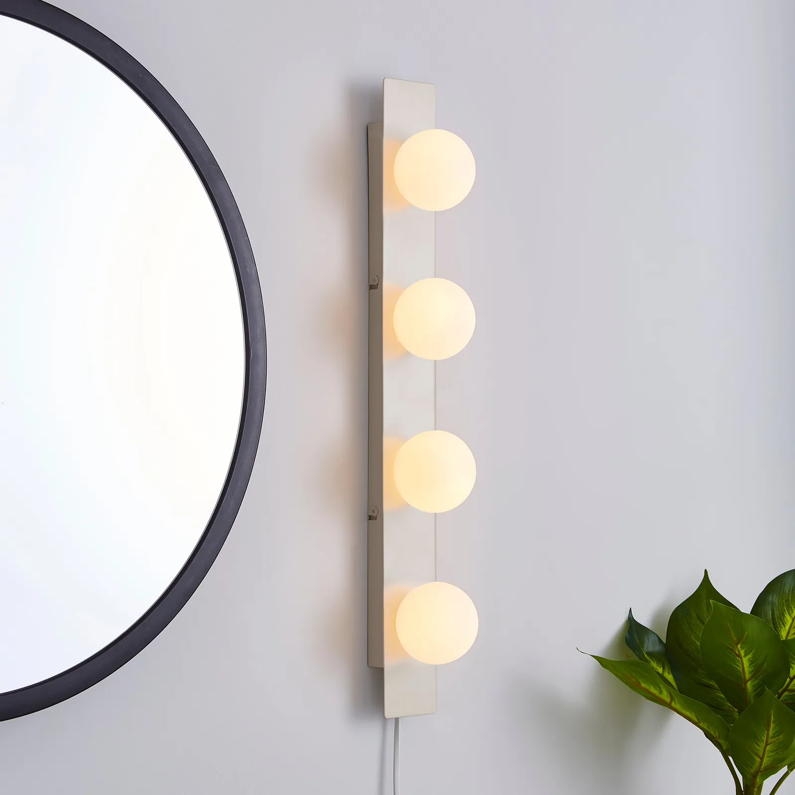 Coco Hollywood Mirror Light Matt Grey & White Matt Grey