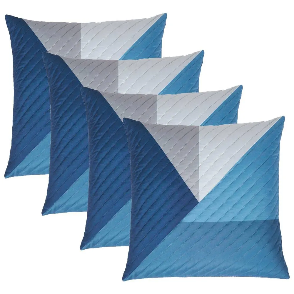 OHS 4 Pack Geometric Pinsonic Cushion Covers - 45 x 45cm in Dark Navy