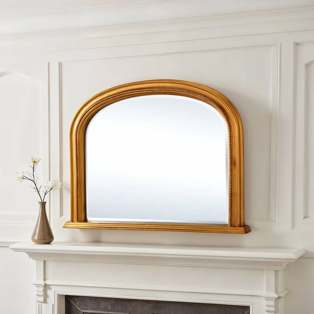 Yearn Mirrors Diana Overmantle Arched Gold Bevelled Mirror 4