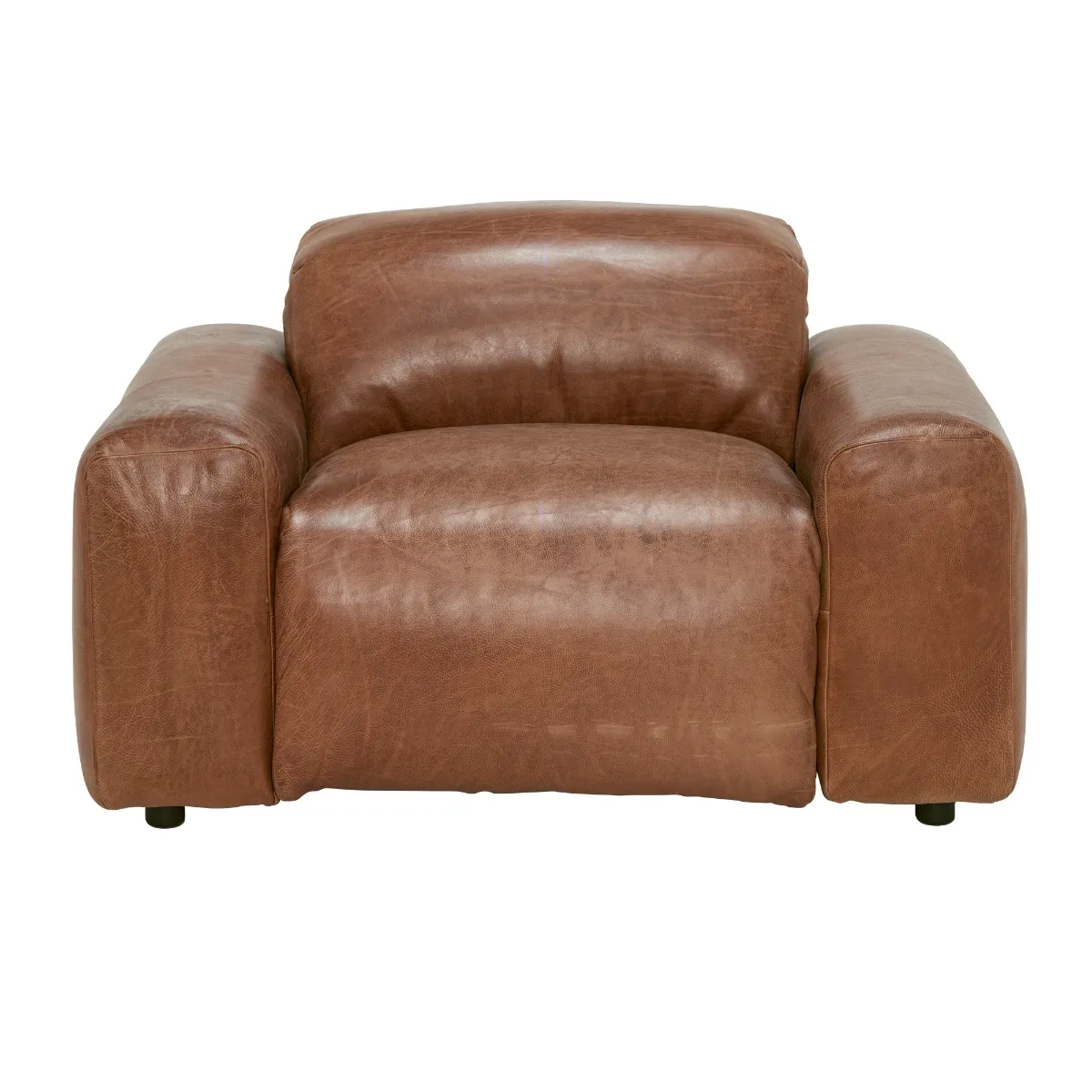 Timothy Oulton Pudgie Sofa 1 Seater, Brown Leather | Barker & Stonehouse 3