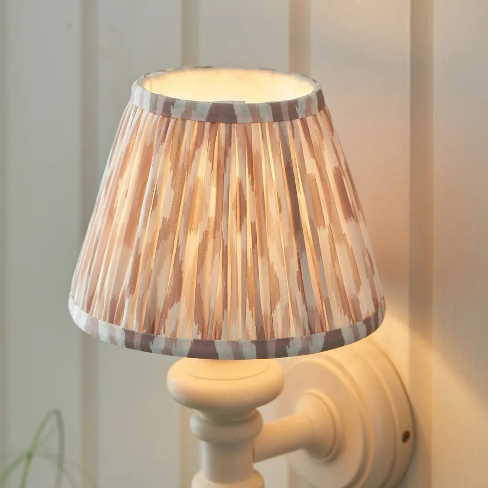 Netlighting Carnaby Almond White Wall Light Fabric Ikat Shade 20cm B22 3