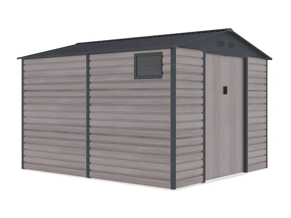 Vente-unique Garden Shed - 8, 94 M² - Galvanised Steel With Grey Wood Effect 5