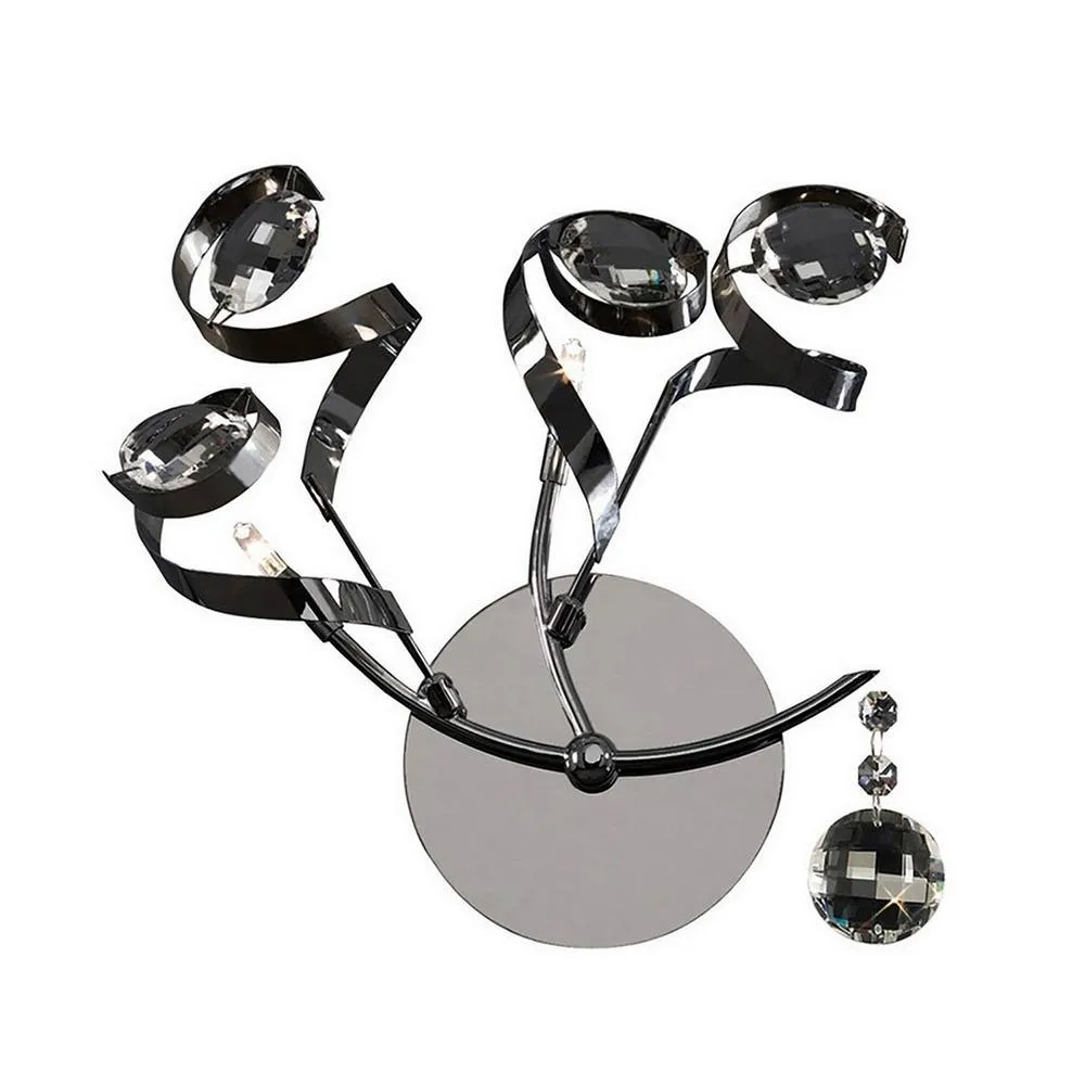 Netlighting Kurlz Wall Lamp 2 Light G4 Chrome Crystal NOT LED CFL Compatible in Grey