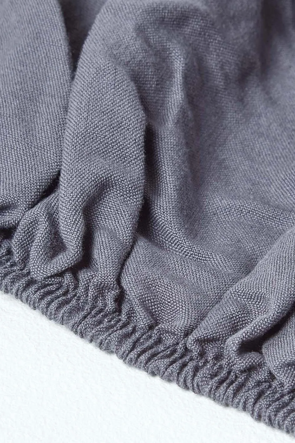 Homescapes Luxury Soft Plain Linen Deep Fitted Sheet 18 inch Deep in Dark Grey 5