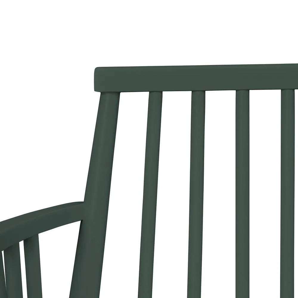 Statement Furniture Queensbury Bench with Back, Wooden Bench Seat in Bottle Green 4