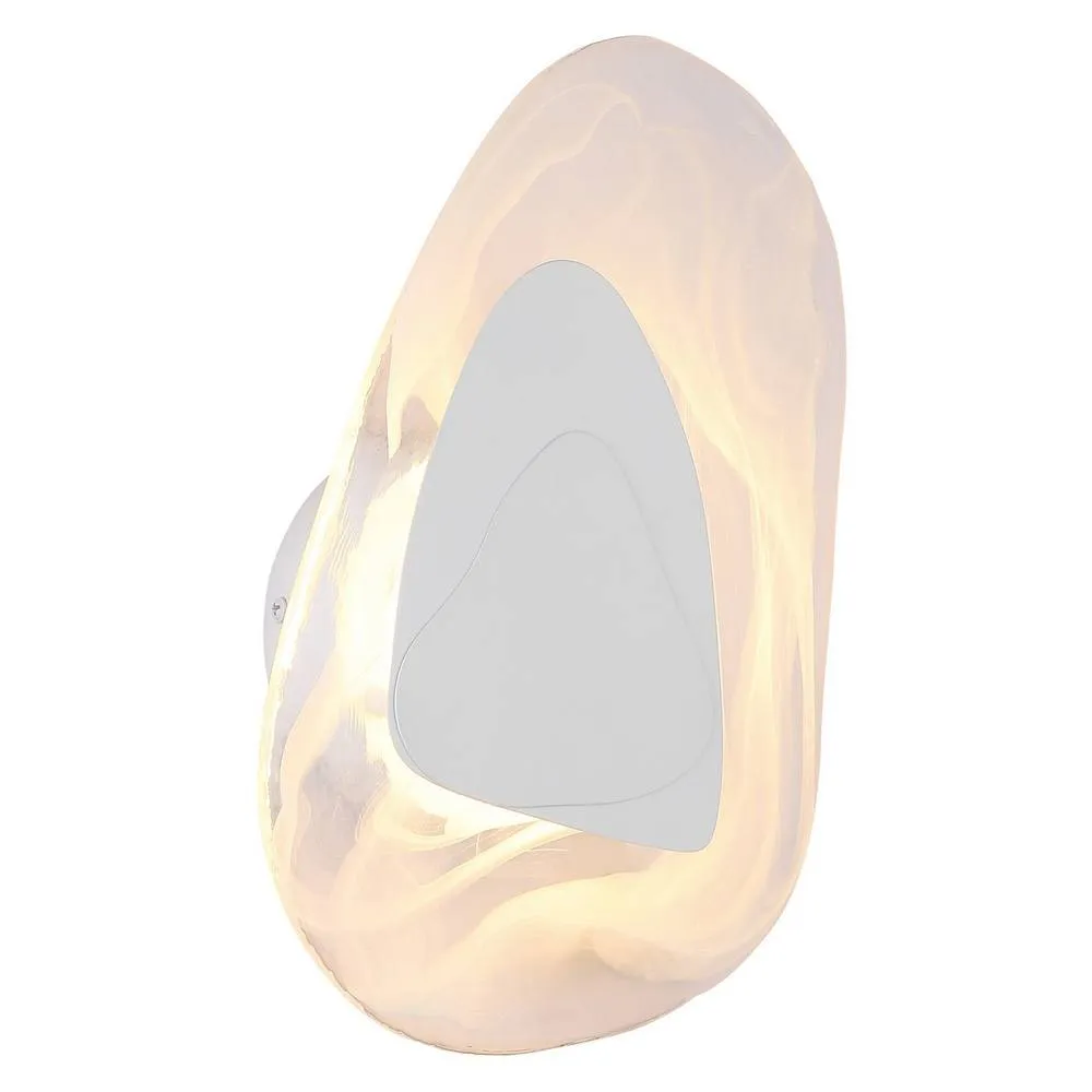 Netlighting Dorsey Integrated LED Wall Lamp White Matt Clear Glass Shade LED 3000K