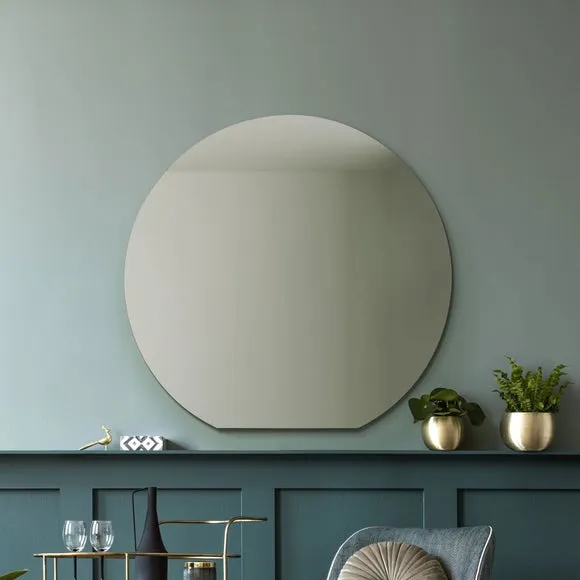 Circulus Frameless Round Overmantel Wall Mirror 1