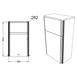 Wickes Malmo Indigo Blue Freestanding Toilet Unit - 832 x 500mm 2
