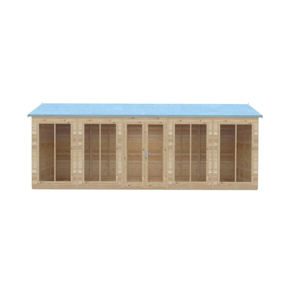 Shires Mayfield 20 x 8 Summerhouse - Wood - L239 x W595 x H229 cm in Light Brown