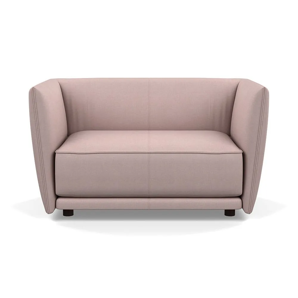 Heal's Valley Loveseat Siena Cotton Dusky Pink Walnut Stain Feet 1