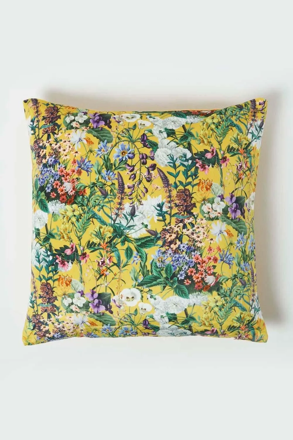 Homescapes Floral Botanical Garden Cushion 46 x 46 cm in Yellow 1