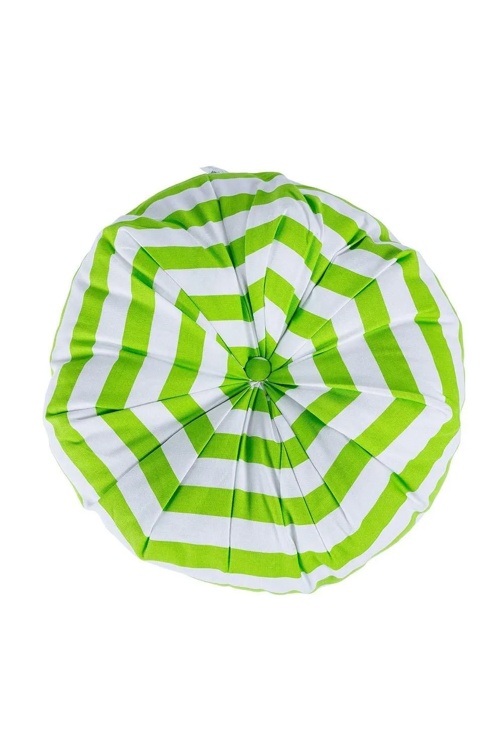 Homescapes Stripe Pleated Round Floor Cushion in Green 1