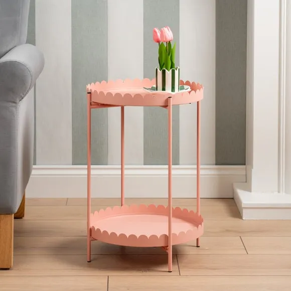 Scalloped 2 Tier Side Table 1