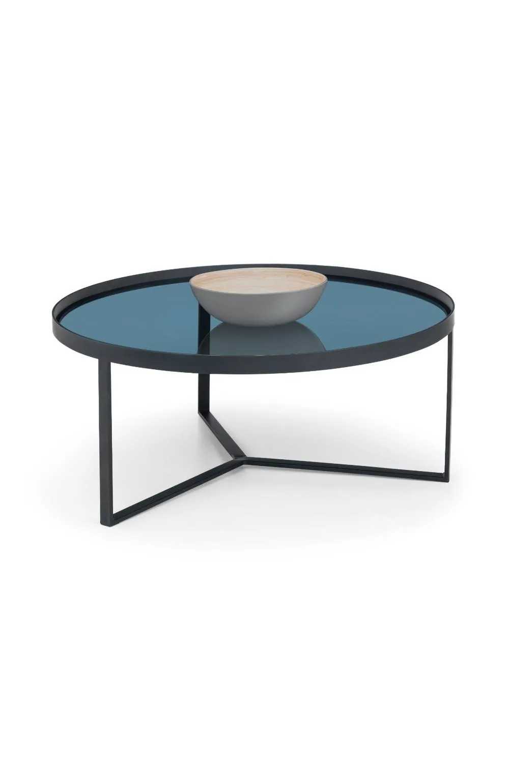 Julian Bowen Round Glass Top Coffee Table in Black 3