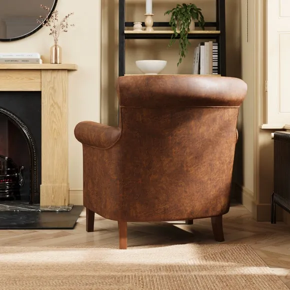Alba Relaxed Faux Leather Occasional Armchair 2
