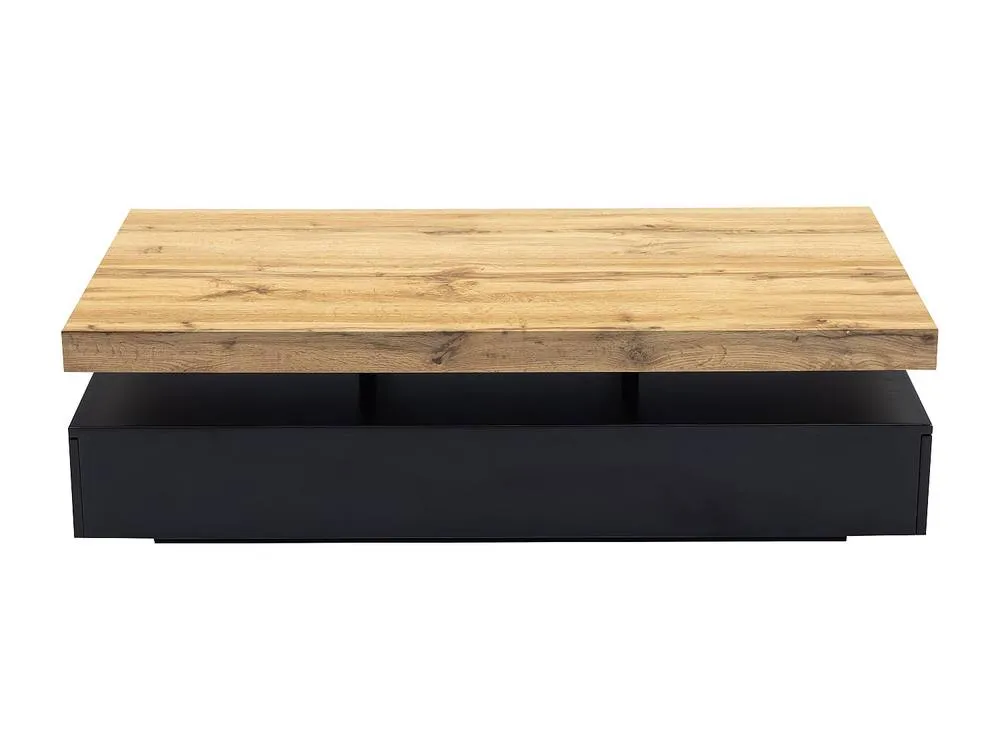 Vente-unique 2 - Drawer MDF Coffee Table - Black & Natural Light - FELIX 2