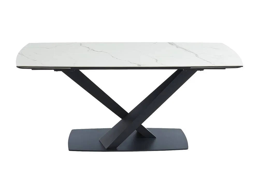 Vente-unique 6 - 10 Seater Extendable Dining Table - Ceramic & Metal - White and in Black 2