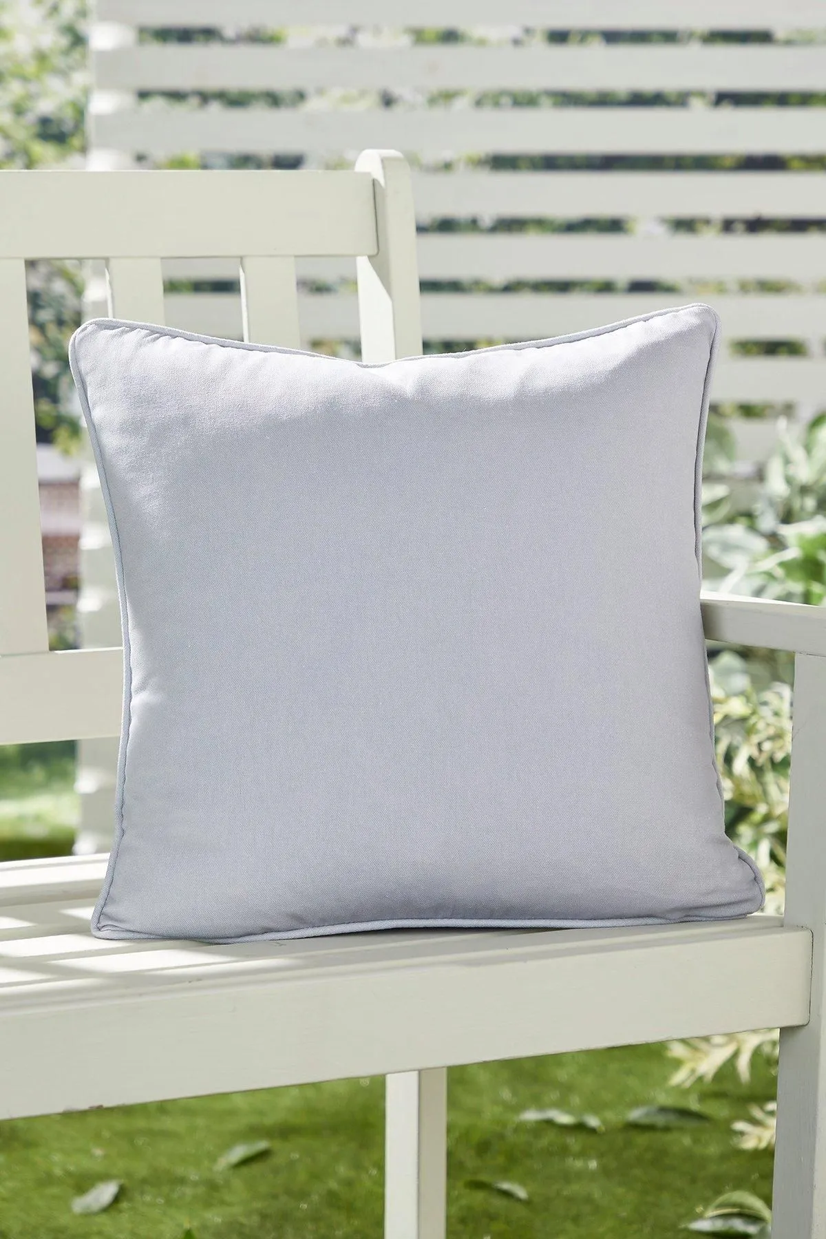 Fusion 'Plain Dye' Water & UV Resistant Filled Cushion in Silver 1
