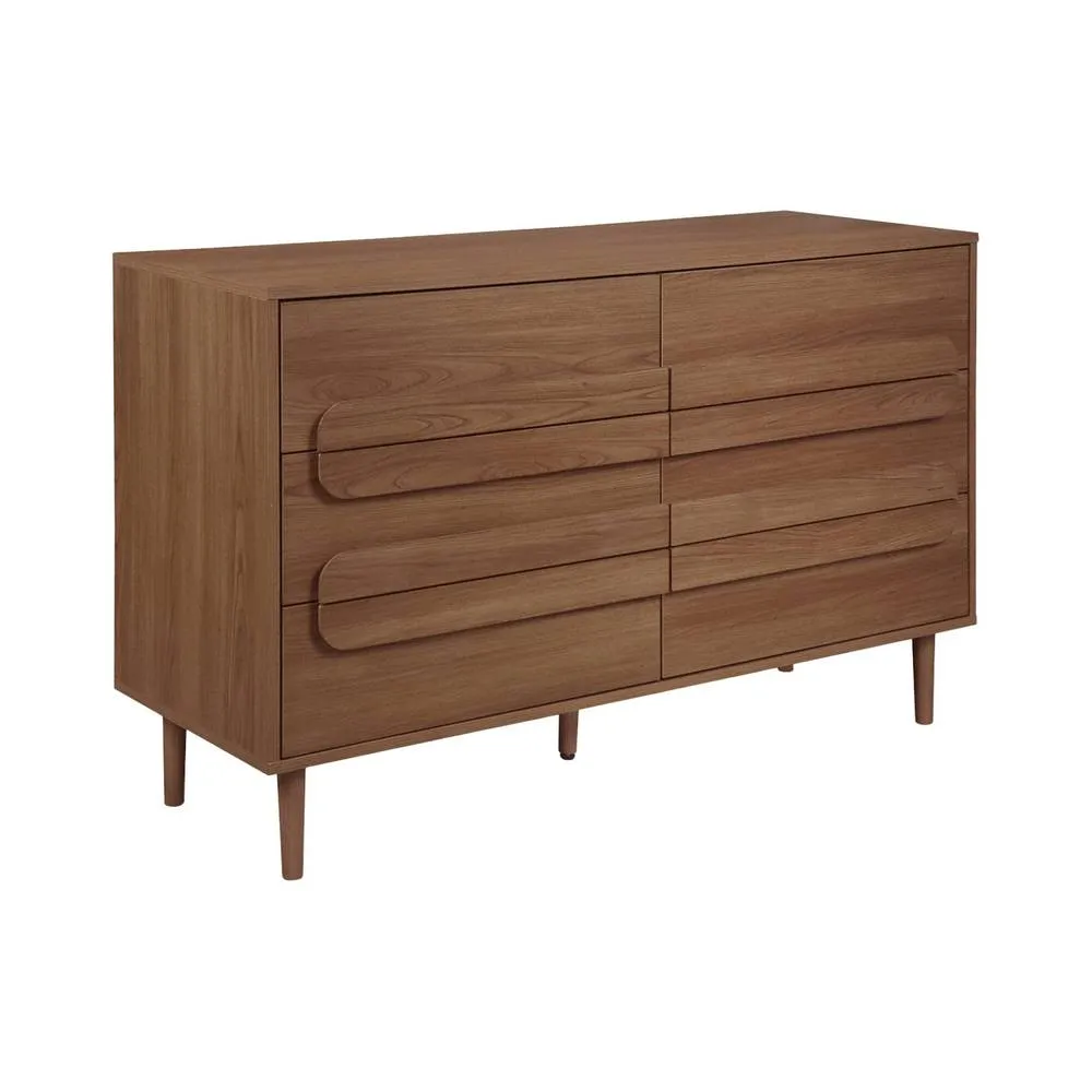 sweeek Vintage wood effect 6 drawer chest in Dark Brown 2