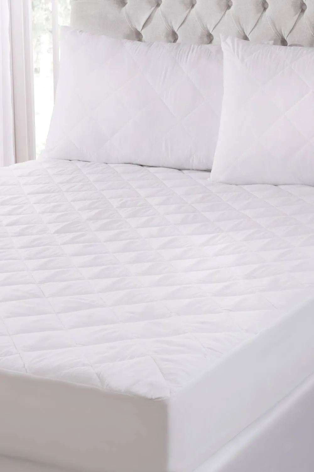 BHS Hotel Collection Cotton Mattress Protector in White