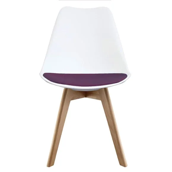 Fusion Living Soho White Plastic Dining Chair with Squared Legs 3